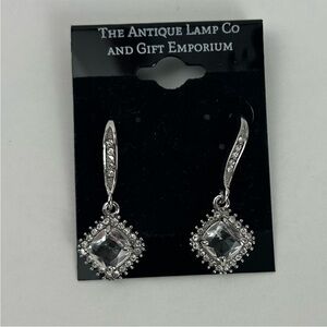 New Unbranded silver color and white rhinestone dangle earrings